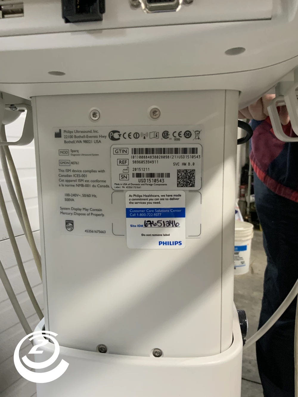 Philips Philips Sparq Ultrasound System W/Probe L12-4, S4-2 MFG 2017
