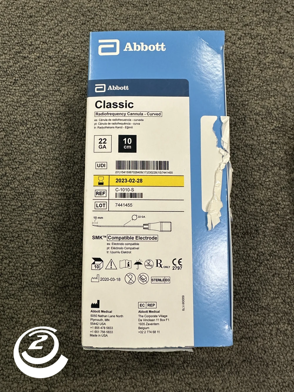 Abbott Radiofrequency cannula- curved